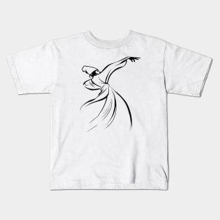 The Dervish Relationship Between Body And Soul Line Art Kids T-Shirt